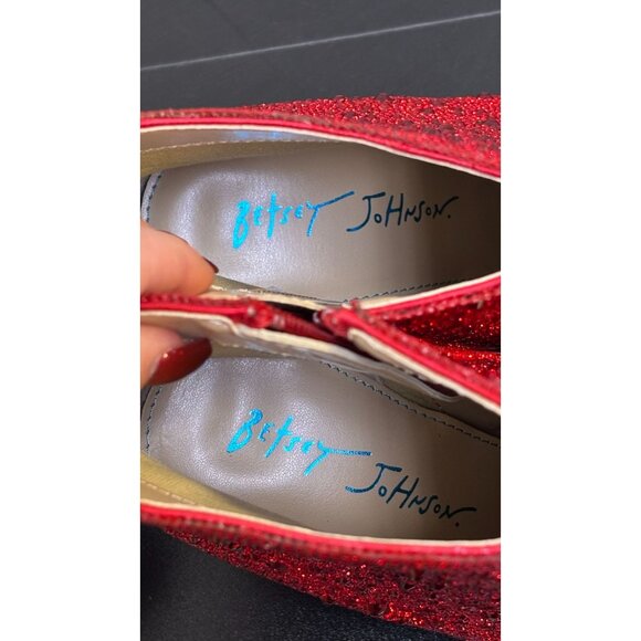 NWOT Betsey Johnson Red Rhinestone Ankle Boots Size 8 - Picture 7 of 11